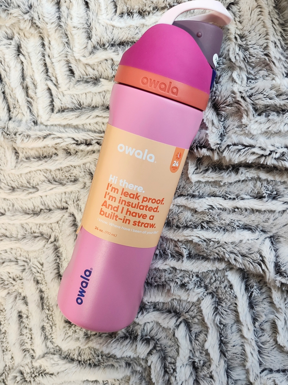 Owala 24oz Insulated Pink & Orange Water Bottle